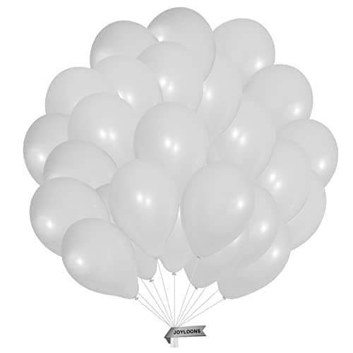 BALLONS blancs 50 unités. Ballons en Latex naturel biodégradable blancs de 28 cm. Idéal pour décoration de fêtes d'anniversaire, mariages, baby shower. Fabriqué en Espagne.