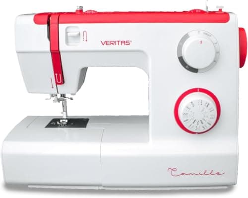 VERITAS Camille - Machine à coudre mécanique pour débutants et avancés, 32 programmes de points, avec bras libre, aide à l’enfilage et éclairage LED