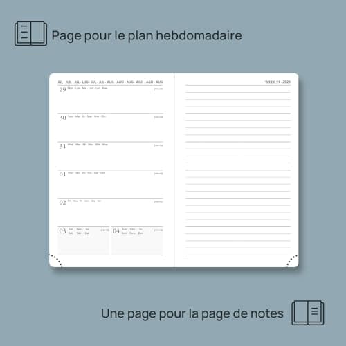 POPRUN Agenda de Poche 2025 Semainier et Carnet de Notes 16 x 10,5 cm - Couverture en Cuir A6 petite Planner, D'Jan 2025 à Déc 2025, Signet à 2 rubans, Papier 100 g/m2, Bordeaux-CRT