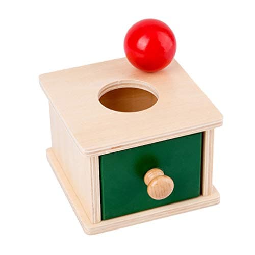 TOYANDONA 1 Pièces Boîte de Permanence Dobjet Montessori avec Balle pour Enfants Jouets Éducatifs pour Tout-Petits Exercice Jouets de Coordination Oil-Main (Style de Boîtes à Billes