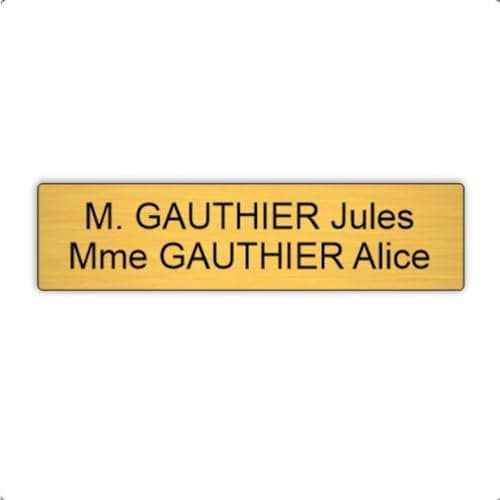 Plaque boite aux lettres, étiquettes de porte personnalisables, enseigne autocollante nom personnaliser - argent/or - dans la taille standard 100 x 25mm - plaquette de sonnette -