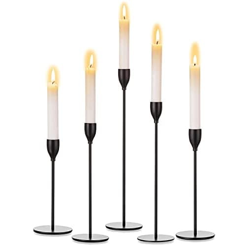 Chandelier Bougeoir Noir pour Bougies: Hewory 10pcs Chandelier Doré Centre de Table pour fête de Mariage, dîner, Accessoires décoratifs