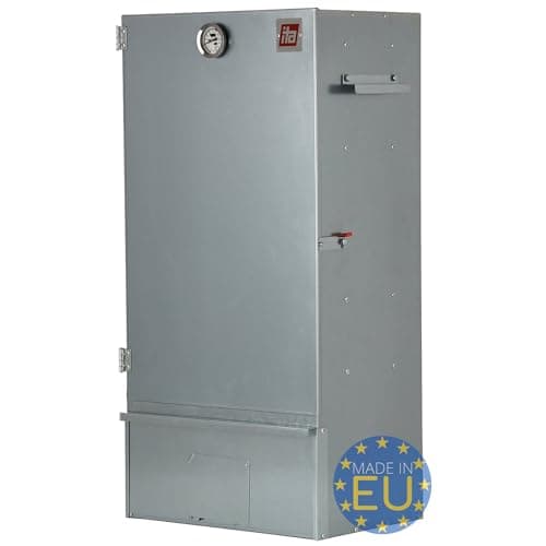 ITA Fumoir 7001 81x30x40 cm en Acier Inoxydable - Armoire de Fumage Premium avec Thermomètre & Accessoires - Résistant à la Corrosion, Durable - Fumoir pour Viande, Poisson, Fromage