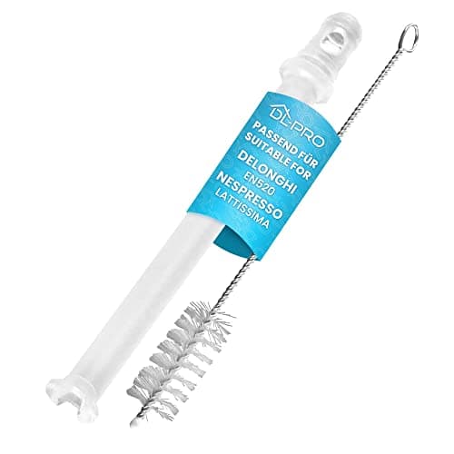 DL-pro Tuyau d'aspiration de lait 101 mm transparent pour machine à café DeLonghi 5313226701 EN520 Nespresso Lattissima avec brosse