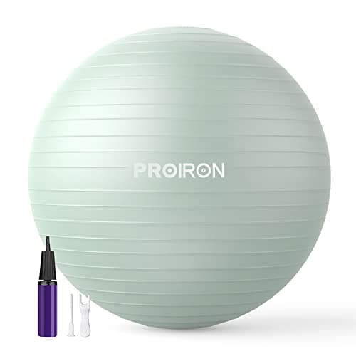PROIRON Ballon de Gymnastique Ballon d'exercices Fitness Très épais avec mouvements de Yoga,65CM Swiss Ball, Ballon de Gym avec Pompe Rapide, Anti-éclatement et Anti-dérapant Yoga Ball,Vert