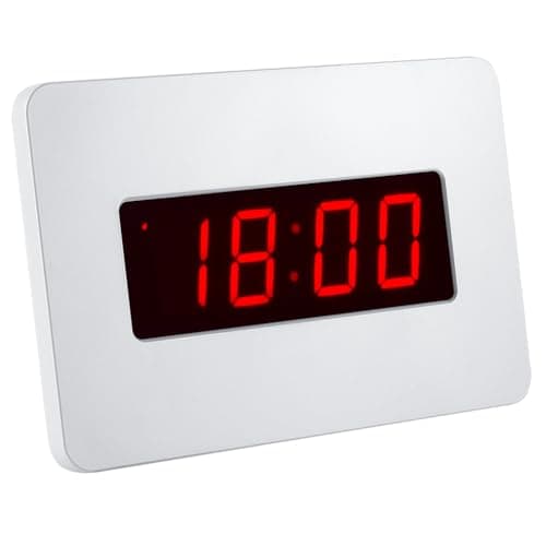 Timegyro Silent LED numérique Wall Clock Night Lights réveil Batterie utilisée Uniquement, Les Piles alcalines alcalines 4pcs Peuvent Continuer à fonctionner Pendant Plus de 12 Mois. (Blanc)