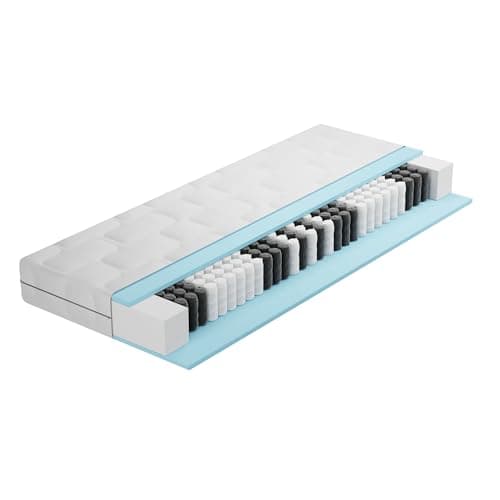 BMM Matelas Ortho Medic 140x200 cm avec Noyau à Ressorts ensachés Niveau de fermeté H3/certifié Öko-Tex/Matelas Ergonomique à 7 Zones Hauteur 21 cm/Matelas fabriqués en Allemagne