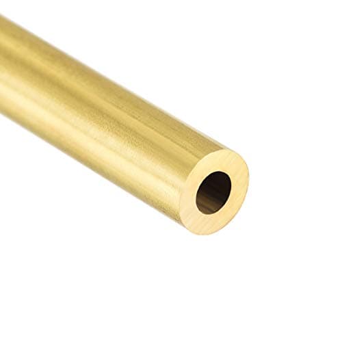 sourcing map Tube Laiton Rond 300mm Longueur 6mm Diamètre Externe 1.5mm Paroi Épaisseur Sans Couture Droit Tuyau 3 Pcs