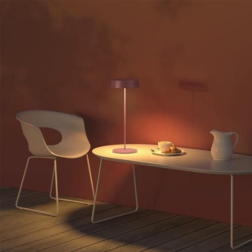 Palmina 901, Led Lampe De Bureau Sans Fil 4400mah, Lampe Rechargeable Usb 4400 Mah, Pour Usage Intérieur/Extérieur Adaptée Pour Dîner, Lecture, Chambre, Jardin Et Bien Plus Encore/Rose