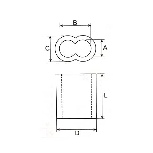 Constrabo® | 10x Manchons à sertir en aluminium avec double embouts 9.0 mm & 10.0 mm | Ferrules en aluminium, clip à sertir, manchons de presse, manchons à sertir, connecteurs pour câbles