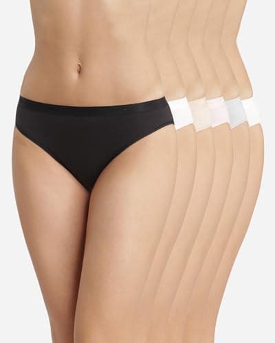 DIM Culotte Femme Les Pockets EcoDIM Coton Couleurs Douces x6, Lot Basique, M