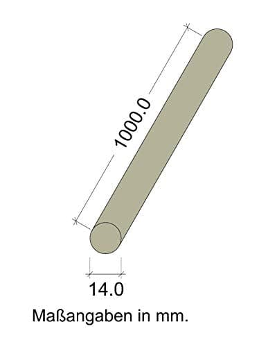 10x Gedotec® Buchen-Rundstab Bois Rainuré en Hêtre | Barres Rondes Ø 14 X 1000 mm | Stable & Qualité Bâton de Bois Bois de Hêtre | Marque pour Votre Surface Habitable