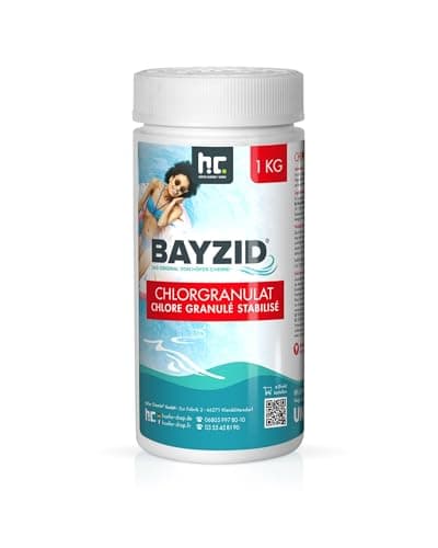 Höfer Chemie 1 x 1 kg BAYZID Granulé de Chlore Choc pour Piscine – Hautement Efficace, Rapidement Soluble, Désinfection Ultra-Rapide pour Une Eau Propre et Hygiénique