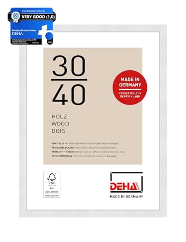 DEHA Design Cadre en bois Fontana, 30x40 cm, Blanc