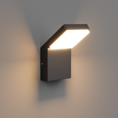 Klighten 24W Applique Murale LED Extérieure Intérieur, Éclairage Mural Imperméable IP54, Lampe Extérieure Aluminium Moderne pour Terrasse Entrée Jardin, 1500 Lumen, Noir, Blanc Chaud 3000K