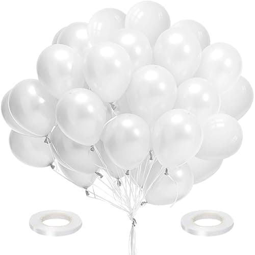 Ballons Blanc, 100pcs Ballon Blanc, 30cm 12 pouces Ballon baudruche Blanc, Ballon Blanc Mariage, Arche Ballon Blanc, Ballons Blancs pour Anniversaires Fêtes et Mariage Cérémonies