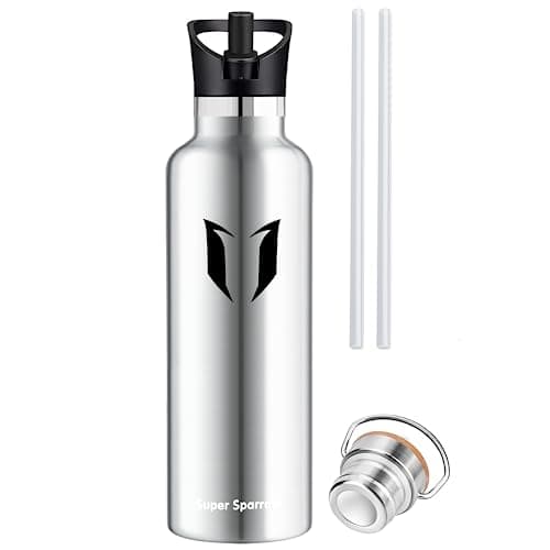 Super Sparrow Gourde Isotherme - Bouteille Isotherme - 1000ml - Gourde Inox Bouche Standard - Gourde Sport Étanche - Gourde Enfant sans BPA, pour Sport, Gym, Voyage