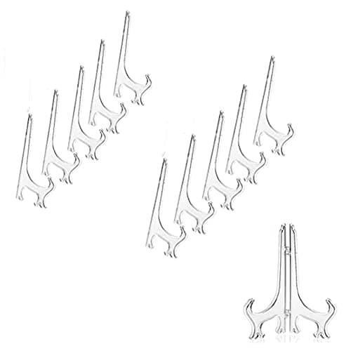 Loopunk 10 Pièces Chevalets en Plastique Présentoirs, mariage, décoration d'intérieur, décoration d'intérieur, pour photos de maison 6 pouce transparent