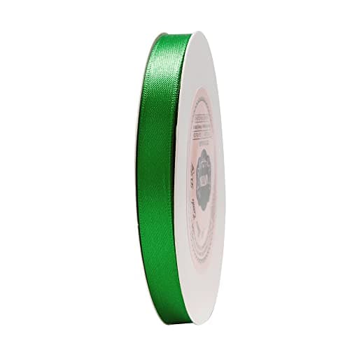 VATIN Ruban Satin 9mm x 25m Double Face éclat Satin Vert Ruban décoratif pour Mariage, baptême et Anniversaire