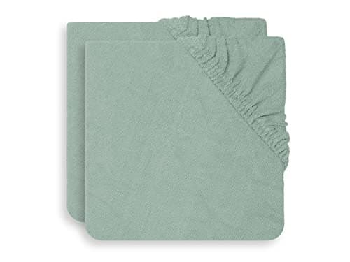 Jollein Housse de Matelas à Langer en Tissu Éponge, Vert Cendré, 50 x 70 cm, 2 Pièces