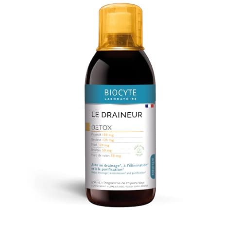 BIOCYTE Le Draineur 500 ml - Drainage et Elimination, Favorise la Purification - Maté, Pissenlit, Bardane, Cassis, Ortie, Artichaut, Hibiscus - Végétalien - Programme de 20 jours - Fabriqué en France