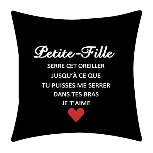 Housse de Coussin pour Petite-Fille de Grand-mère Grand-père Petite-Fille Cadeau d'anniversaire Cadeau de Fin d'études Cadeau de Noël (Petite-Fille)