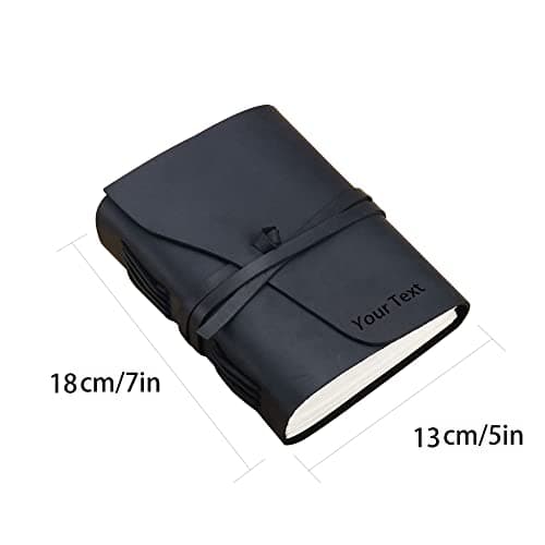 Jacklin F Carnet en cuir personnalisé avec votre texte pour maman femme homme lui | Carnet de notes en cuir Journal Journal personnalisé | Cadeau personnalisé pour les enseignants en fin de scolarité
