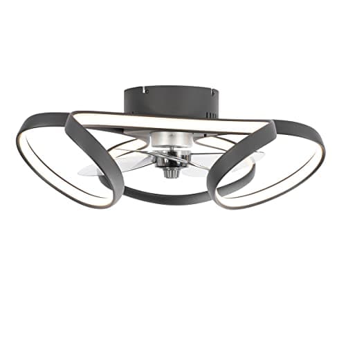 Qazqa mandy - LED Dimmable Ventilateur de plafond variateur inclus - 1 lumière - Ø 55 cm - Noir - Design - éclairage intérieur - Salon I Chambre I Cuisine I Salle à manger