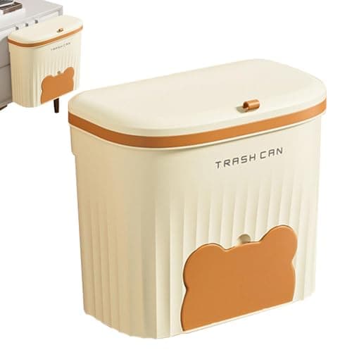 Générique Poubelle de cuisine, poubelle murale - Poubelle couverte pour camping-car - Sac poubelle avec compartiment de rangement, panier à déchets Design pour armoire, salle de bain, camping-Car