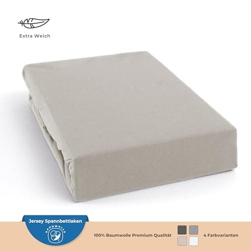 Nomads CozyCotton Drap-Housse en Jersey 140x200 cm Crème 100% Coton. Parure de lit Matelas et lit tapissier. Draps jusqu'à 30 cm. Draps Housses Doux adaptés Drap Housse 140x190 Certifié Oeko-Tex 100