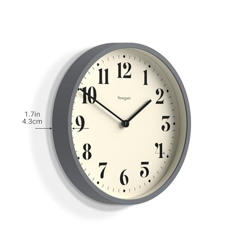 NEWGATE® Horloge Murale Moderne en Forme de Chiffre Quatre - Petites horloges murales - Horloge Ronde - Horloge de Cuisine - Horloges pour Le Salon - Horloge de Bureau (Bleu Marine)