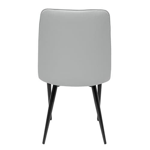 MINCETA Lot de 2 chaises de salle à manger, modernes, en cuir synthétique, avec dossier rembourré, pour cuisine, salle à manger, gris clair