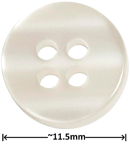 AERZETIX - C67902 - Lot de 30 Boutons à coudre ronds Ø11.5 mm à 4 trous - 18L L18 - en plastique - ouverture 1.8 mm - couleur blanc - création de vêtements loisirs créatifs mercerie décoration