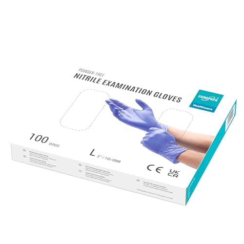 EUROPAPA® Lot de 100 gants jetables en nitrile sans latex non stériles sans latex