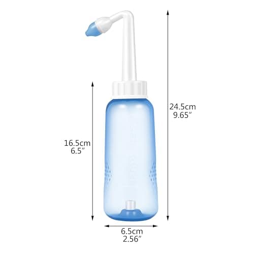 CROING - 40 Sachets de Sel + 1 x Flacon Lavage de Nez (300 ml) + 1 x Flacon Pulvérisateur Nasal (50 ml) - Kit Sinus Rinse/Irrigation Nasale/Neti Pot/Douche Nasale