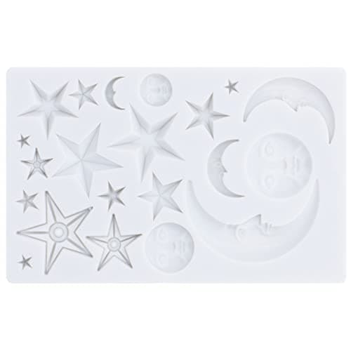 Moules en silicone lune et étoile, Moules à Chocolat en Silicone Antiadhésifs en, Fondant étoile Lune, moule à gâteau en silicone pour fête sur le thème du De Décoration
