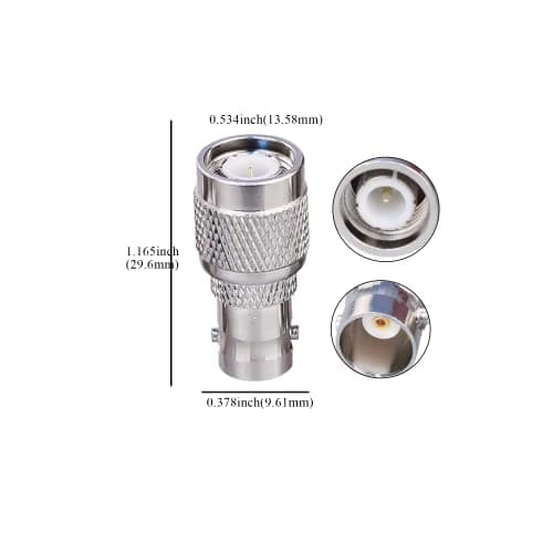 TUOLNK Adaptateur coaxial BNC vers TNC TNC mâle vers BNC femelle connecteur coaxial RF pour câble d'extension d'antenne Wifi 2 pièces
