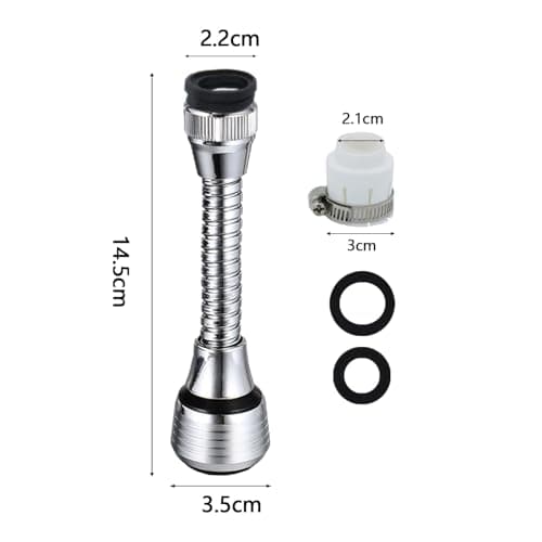 SIGANDG Peut Pivoter De 360 Degrés Economiseur D'eau Pour Robinet Douchette Robinet Cuisine Extension Mousseur Robinet Mit Adapter,Avec adaptateur, adapté à divers robinets(2 Pièces)
