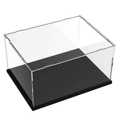 Nynelly Vitrine pour Collection, Boîte Vitrine en Acrylique Transparente avec Base à Assembler Vitrine pour Lego 21319 75292 Boîte de Comptoir Antipoussière avec Bande Lumineuse pour Figurines