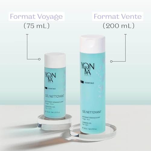 Gel Nettoyant Moussant Yonka 200ml - Visage, Yeux & Lèvres - Démaquille, Nettoie et Purifie - Tous Types de Peaux, Idéal pour les Peaux Mixtes à Grasses - Mousse Fine - 94% d'Ingrédients Naturels
