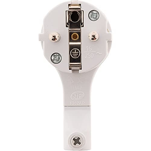 Fiche mâle 2P+T 16A extra plate Blanc - Zenitech