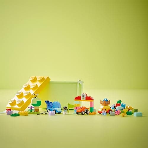 LEGO Duplo Classic La Boîte de Briques Voitures et Camions - Jouet d’Éveil - Set de Véhicules pour Enfants - Jeu Éducatif Développant la Motricité Fine pour Garçons et Filles dès 18 Mois 10439