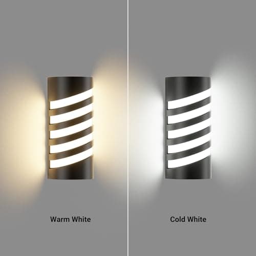 Klighten Noir Lampe Murale Exterieur/Interieur, E27 Applique Murale, IP65 Éclairage Mural pour Entrée Couloir Escaliers, Ampoule non Incluse