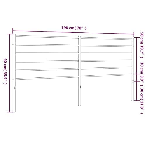 Coavain Tete de Lit 193 cm Tête de Lit Acier Blanc 198x3x90 cm