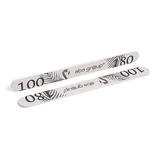 Aba Group Limes a Ongles Set - Kit Ongle - Limes a Ongles Professionnelle Slim (2mm) 25 Pcs - Onglerie Materiel Professionnel - Accessoire Ongle – Grit 100/180 - Forme Droite