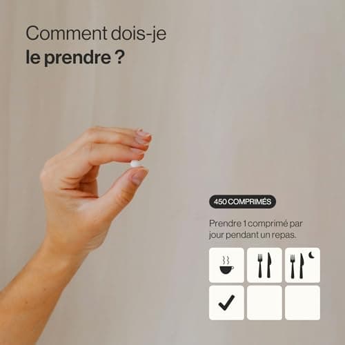 Vitamine B12 1000 mcg - 450 Comprimés Végans (+ 1 An) - Vit B12 Méthylcobalamine Hautement Biodisponible - Pour l'Énergie, l'Immunité et la Fatigue - Pour Végans, sans Additifs et Sans Gluten