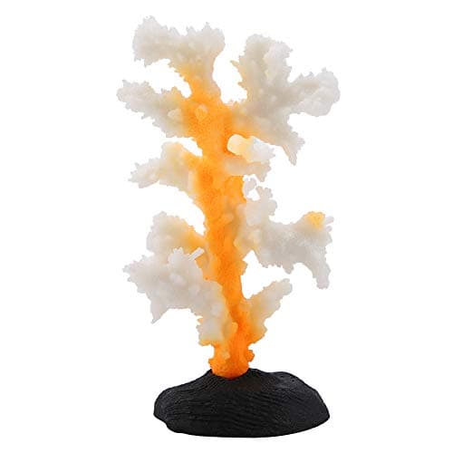 Smandy Corail Artificiel, Corail Lumineux de Silicone d'usine de Simulation pour la décoration de réservoir de Poissons Ornements d'aquarium(Jaune)