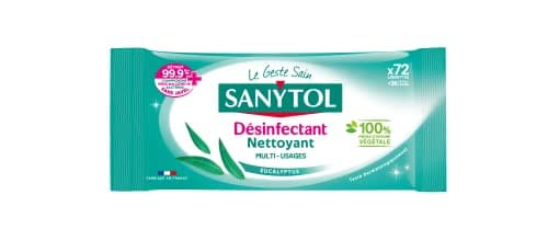 Sanytol - Lingettes Multi-Usages Désinfectantes Eucalyptus x 72 lingettes