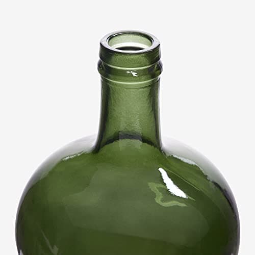 Pot en Verre Damajuana Artisanal 4L Lisa - Bouteille en Verre Style méditerranéen pour décoration de Maison comme Vase ou Vase (Vert Olive)