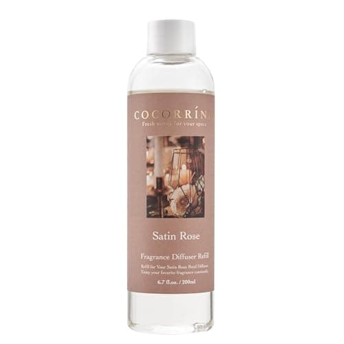 COCORRÍNA Recharge Diffuseur de Parfum - Rose satinée 200ml Huile parfumée pour diffuseur à Roseau Parfum d'ambiance pour Chambre à Coucher, Salle de Bain, Bureau, Maison déco